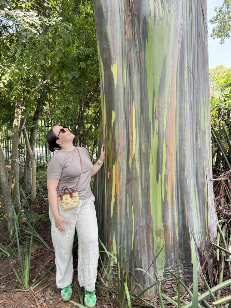 Image of Kathryn standing by a tree in the Durban Botanical Garden
