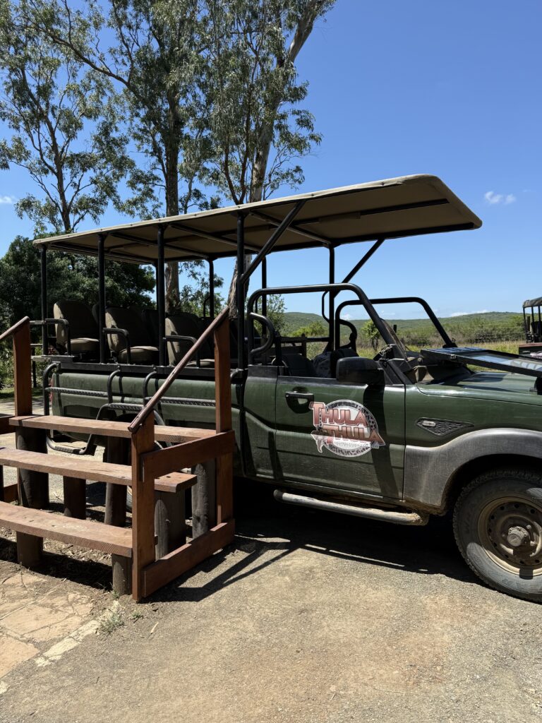 Land Rover truck that we rode in at Thula Thula game reserve 