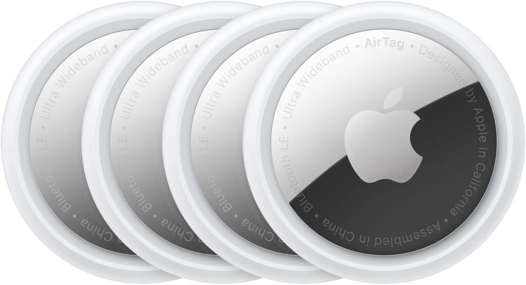 Apple AirTag 4-pack for luggage tracking - essential travel tech for international trips. 