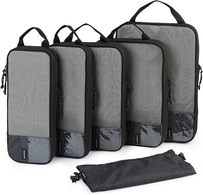 Compression packing cubes set for travel - space-saving luggage organizers for carry-on bags. amazon prime day travel essentials 2025