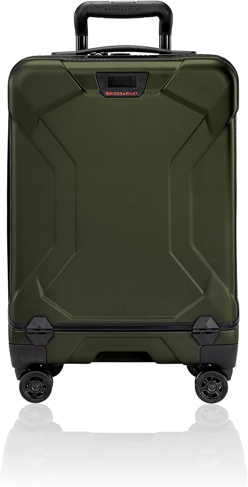 Briggs & Riley hard-sided carry-on luggage in olive green, durable wine country travel gift for bringing bottles home