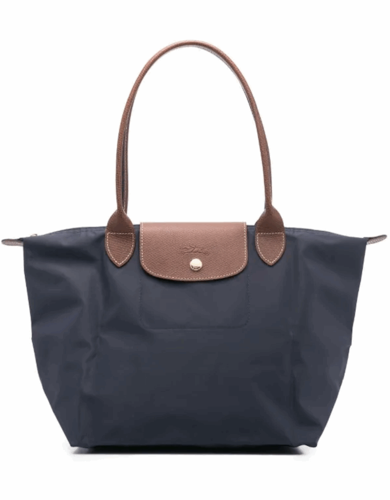 Longchamp Le Pliage navy blue tote bag with leather handles, perfect travel gift for wine country trips