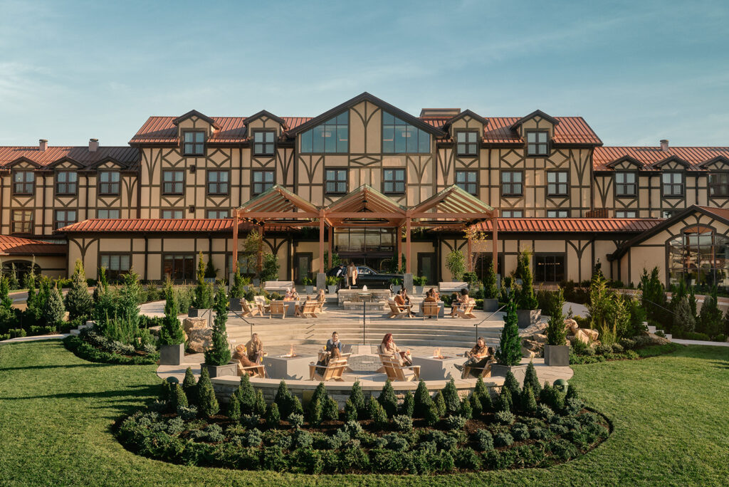 Nemacolin Resort in Pennsylvania Laurel Highlands with outdoor fire pit seating for couples weekend escape
