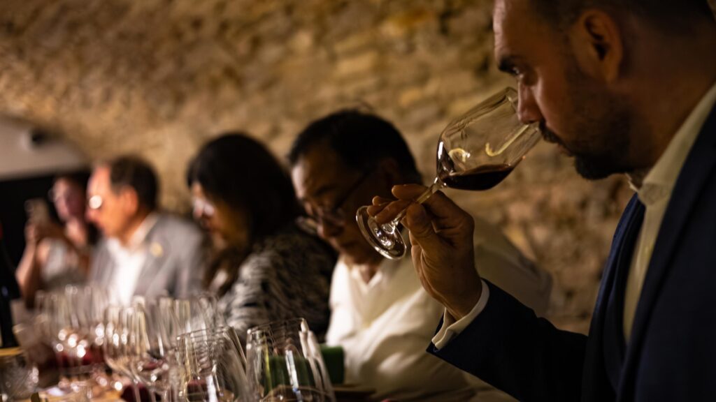 Private Burgundy wine cellar tasting experience with sommelier, luxury wine travel in historic French caves