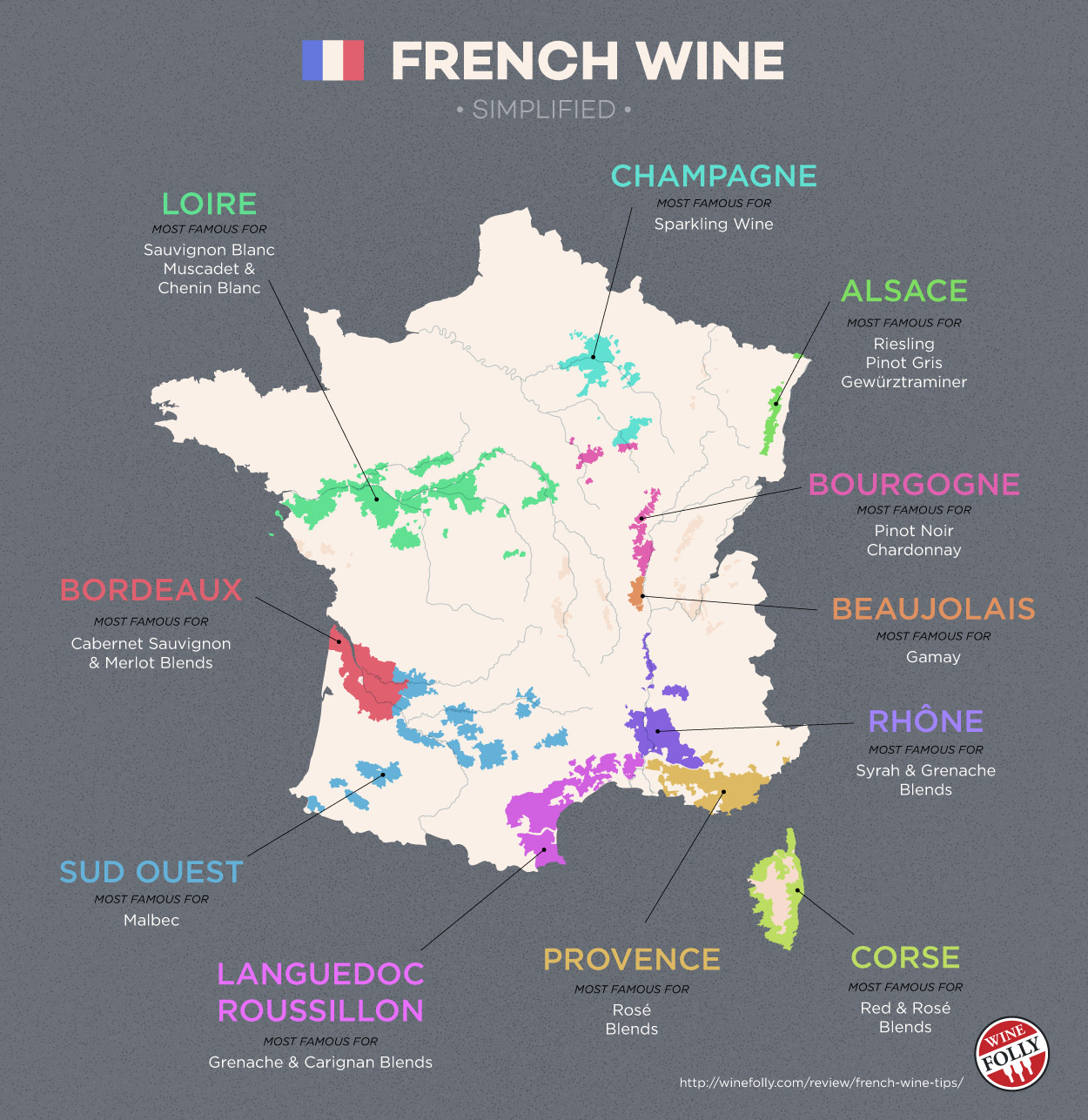 French wine regions map guide